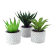 Artificial Plants Set of 3 Ceramic Pots
