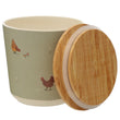 Farm Chickens Bamboo Small Green Jar