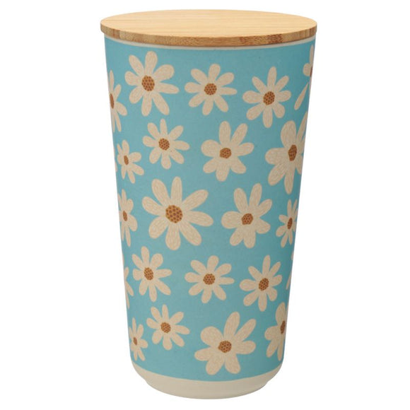 Oopsie Daisy Bamboo Large Blue Storage Jar