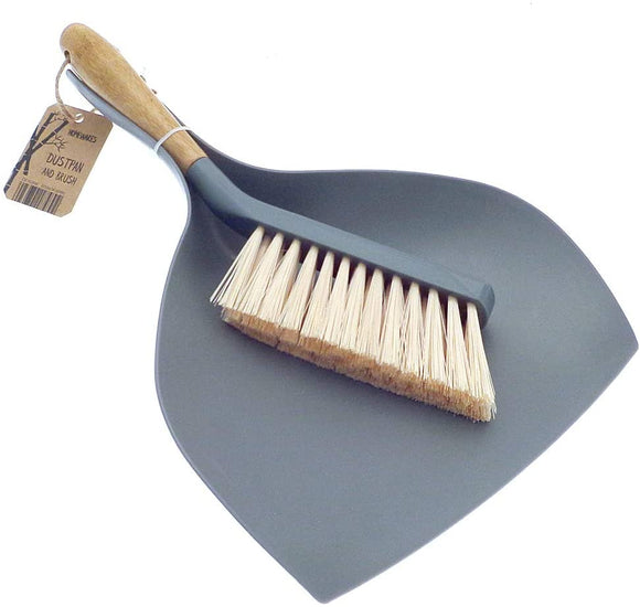 Bamboo Grey Dustpan and Brush
