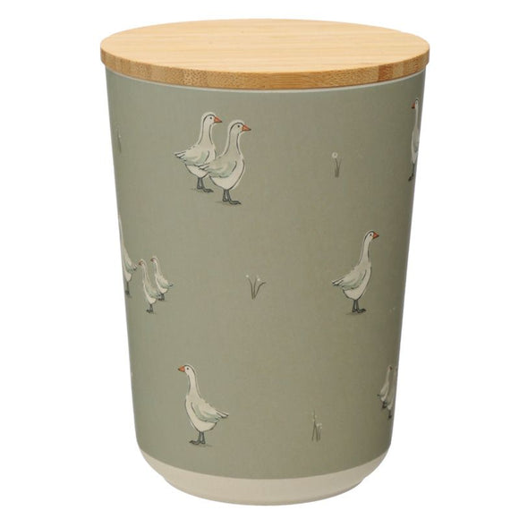 Farm Goose Bamboo Medium Green Jar