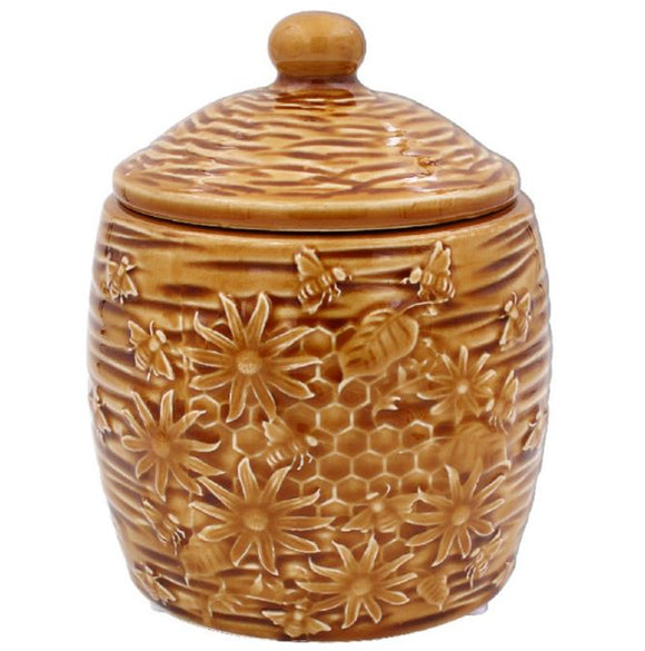 Crackle Glaze Bees Storage Jar