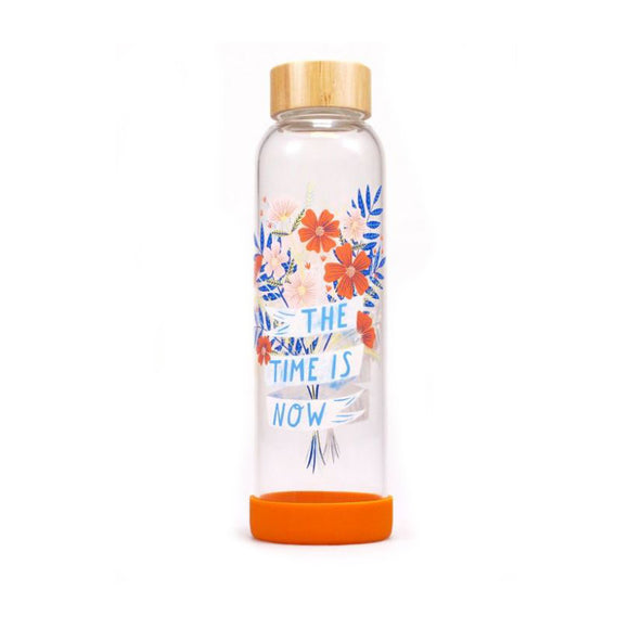 Bonbi Forest The Time Is Now Glass Water Bottle