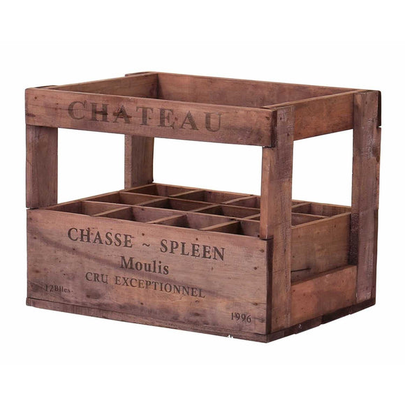 Large Wooden Chateau Wine Crate
