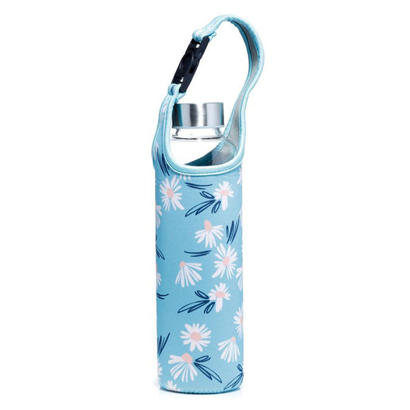 Daisy Lane Glass Water Bottle With Sleave