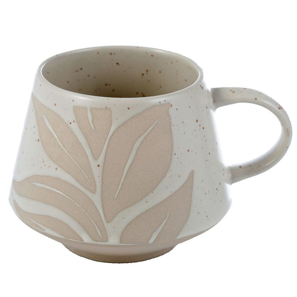 Florens Hesperantha Cream Relief Glaze Mug