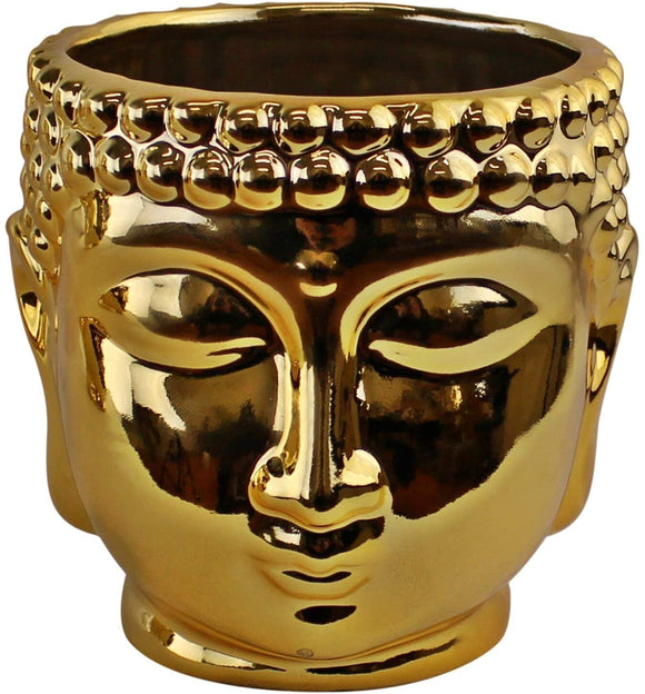 Golden Buddha Head Flower Pot