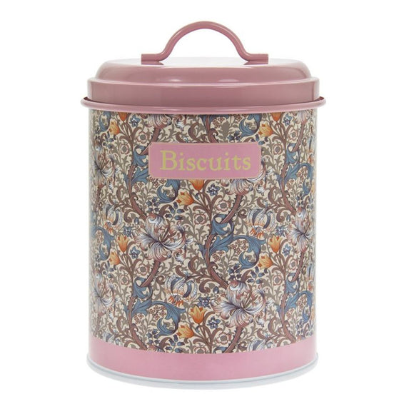 William Morris Golden Lily Pink Biscuit Tin