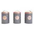 Grey and Copper Tea Coffee & Sugar Canisters