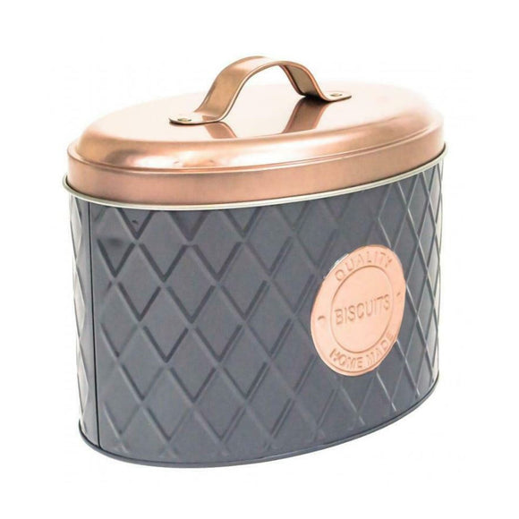 Grey and Copper Biscuit Tin
