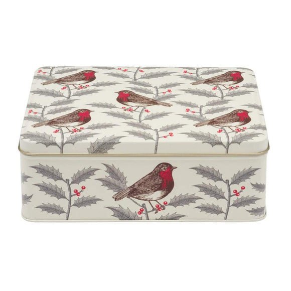 Thornback and Peel Holly & Robin Rectangular Tin