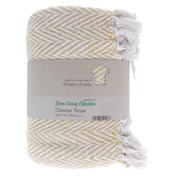Eco Friendly Ochre Chevron 200 CM Blanket