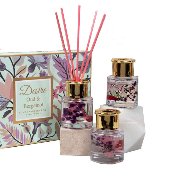 Oud and Bergamot Set of 3 Diffuser