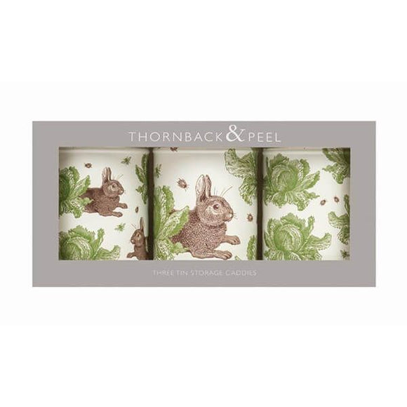 Thornback and Peel Rabbit and Cabbage Set of 3 Caddies