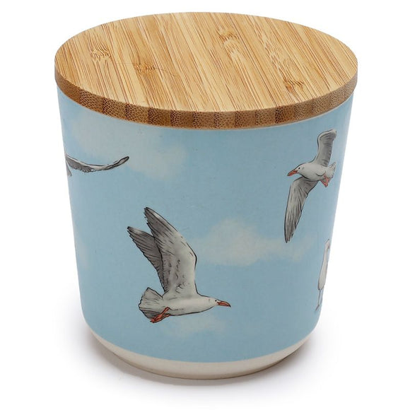 Seagull Bamboo Small Round Storage Jar