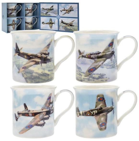 Classic Planes Set of 4 Mugs