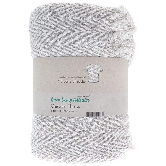 Eco Friendly Stone Grey Chevron 200 CM Blanket