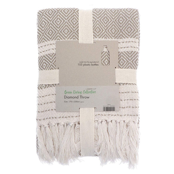 Eco Friedly Stone Grey Diamonds 150 CM Blanket