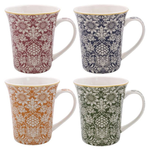 William Morris Sunflower Set of 4 Mugs