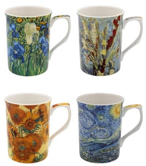 Vincent Van Gogh Set of 4 Fine China Mugs