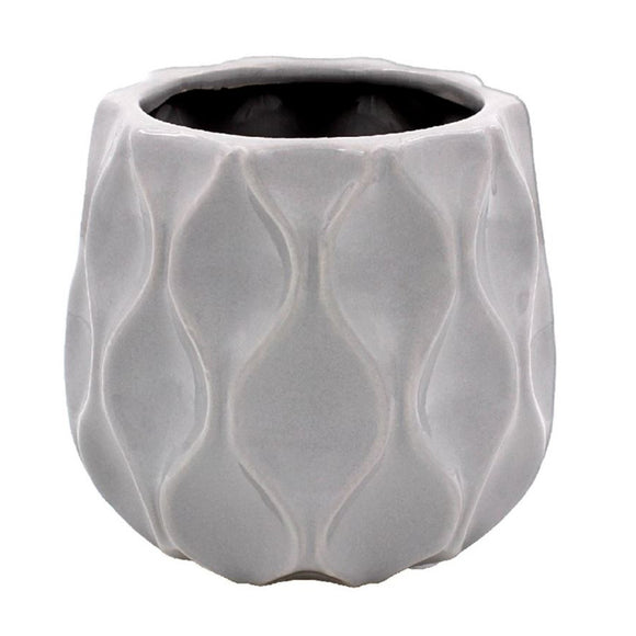 Wavy Grey Plant Pot Medium