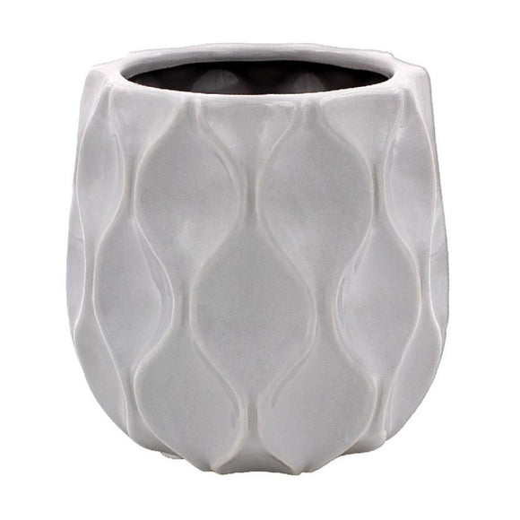 Wavy Grey Plant Pot Large
