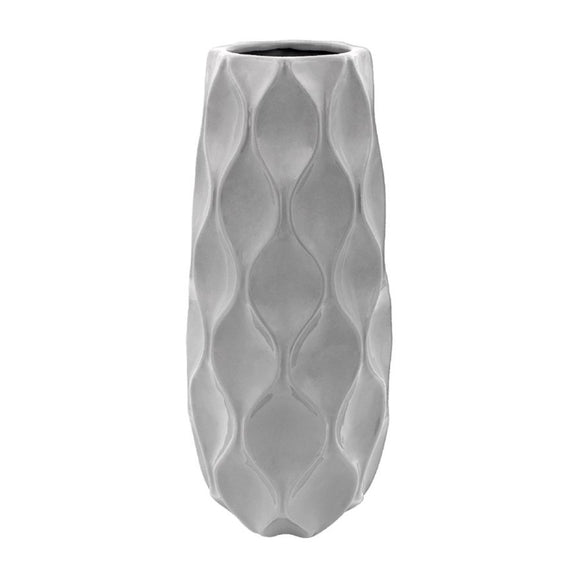 Large Wavy Grey Vase