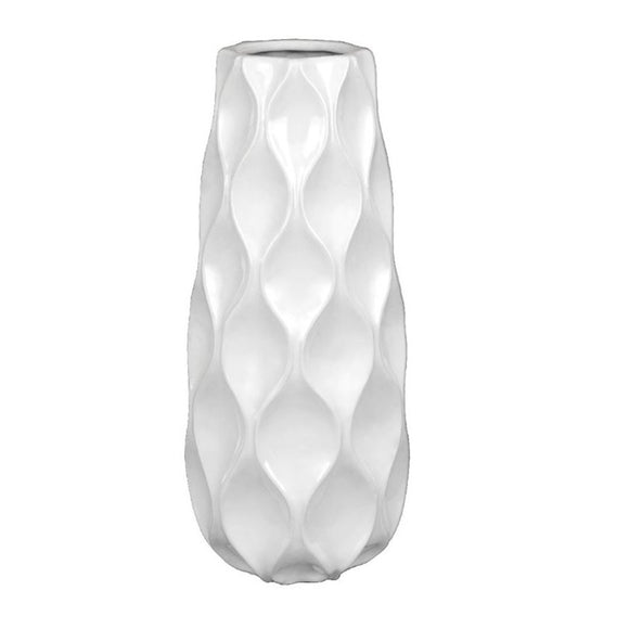 Large Wavy White Vase