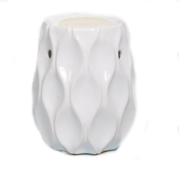 Wavy White Ceramic Oil Burner