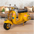 Yellow Vespa With Flower Decal Tin Ornament