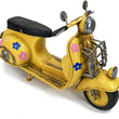 Yellow Vespa With Flower Decal Tin Ornament